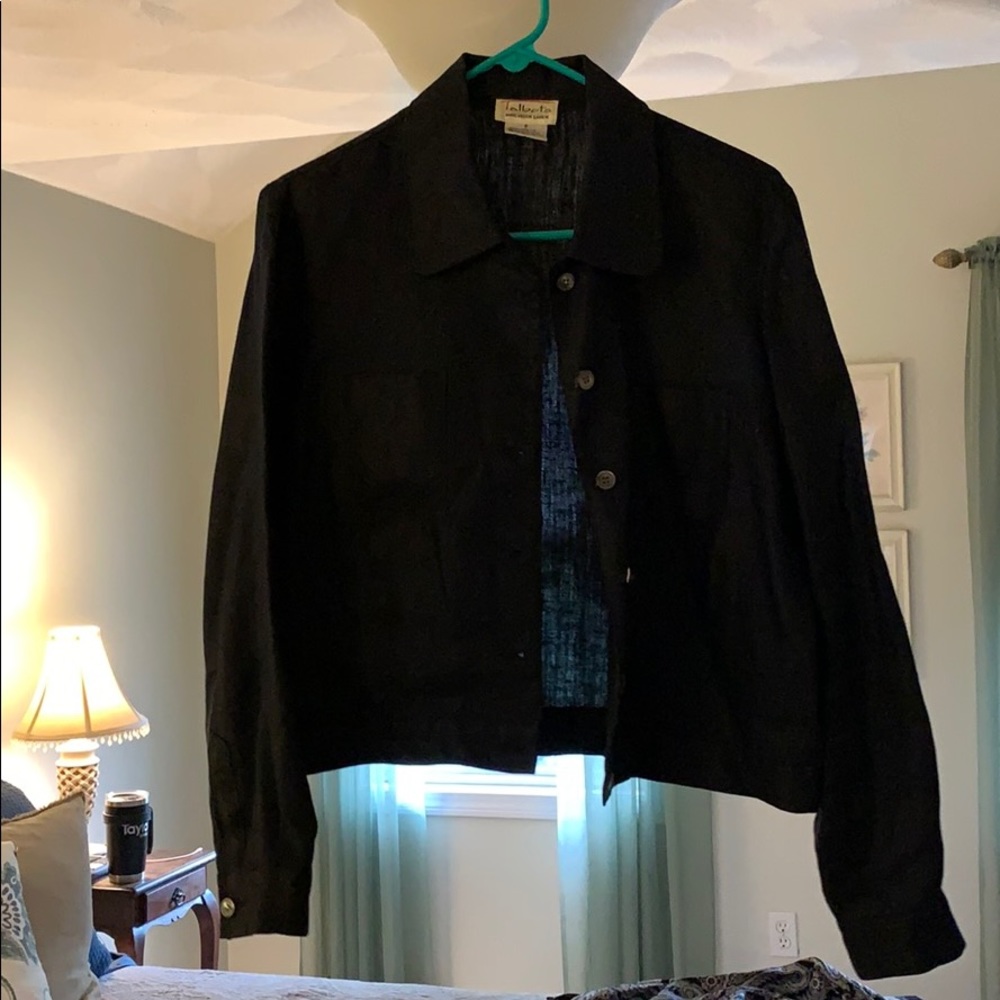 Talbots black linen jacket